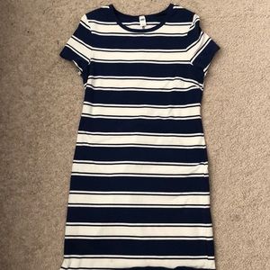 Navy blue and white dress